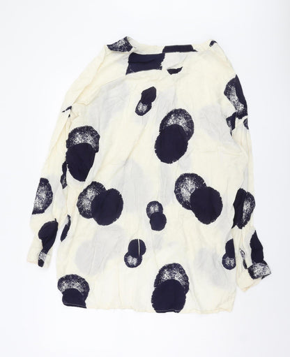 Soft B Women's Ivory Polka Dot Button-Up Shirt, M