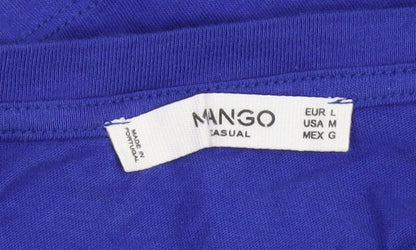 Womens UK Size 12 Mango Blue Basic T-Shirt