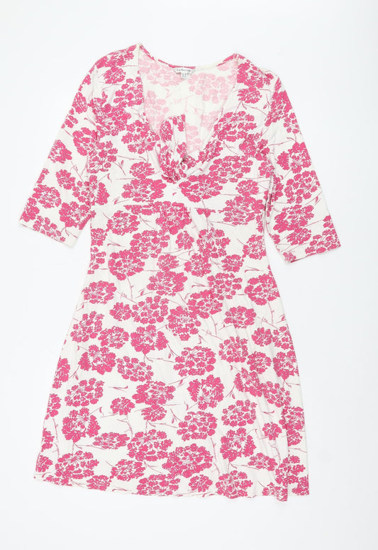 L.K. Bennett Women's Floral A-Line Dress, Size 14, Pink