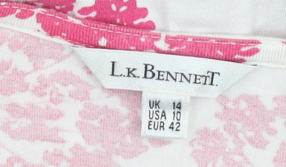L.K. Bennett Women's Floral A-Line Dress, Size 14, Pink