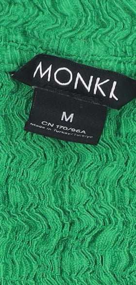 Womens UK Size M Monki Green Basic Button-Up