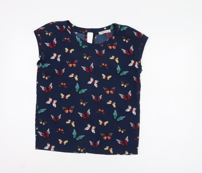 Abercrombie & Fitch Women's Blue Butterfly Blouse, S