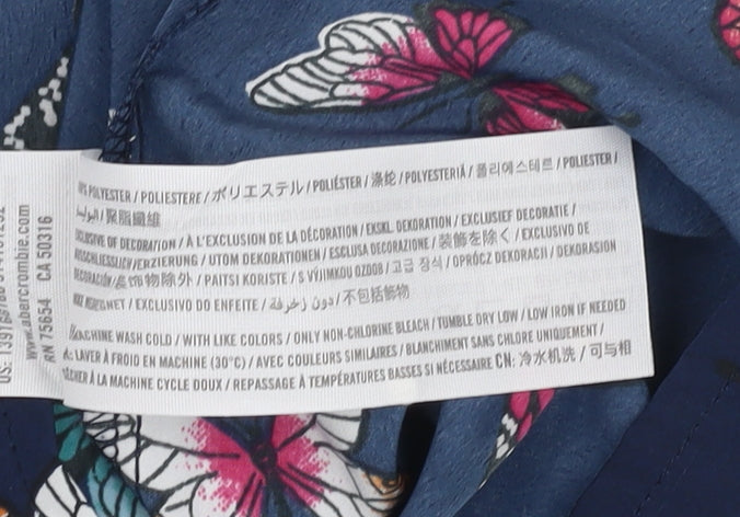 Abercrombie & Fitch Women's Blue Butterfly Blouse, S