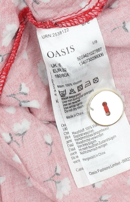 Oasis Women's Red Floral Short A-Line Dress