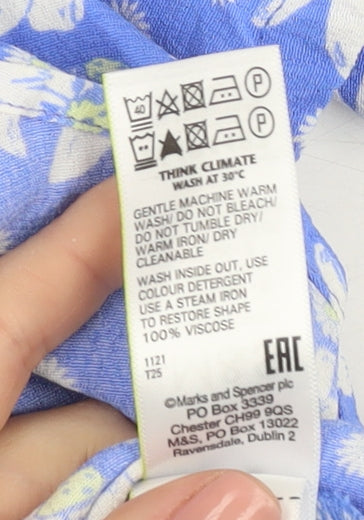 Marks and Spencer Women's Blue Floral A-Line Dress