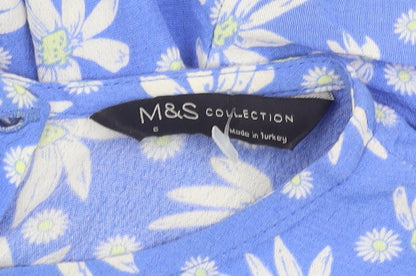 Marks and Spencer Women's Blue Floral A-Line Dress
