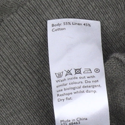 John Lewis Men's Green Linen Blend Pullover Jumper M