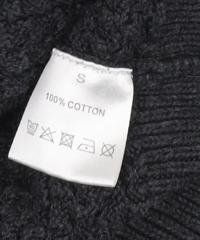 Howick Men's Black Waffle-Knit Pullover Jumper S