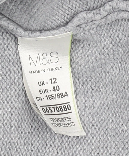 Womens UK Size 12 Marks and Spencer Grey Pullover Jumper