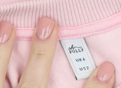 Womens UK Size 6 Oh Polly Pink Basic T-Shirt