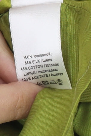 Monsoon Women's Green Silk-Cotton Sheath Dress Size 10