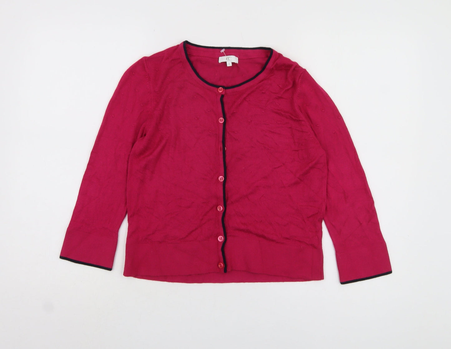 Womens UK Size S CC Red Cardigan Jumper