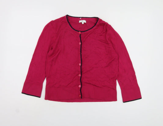 CC Women's Red Cardigan S Crew Neck Long Sleeve