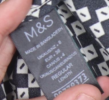 Womens UK Size 8 Marks and Spencer Black Basic Button-Up