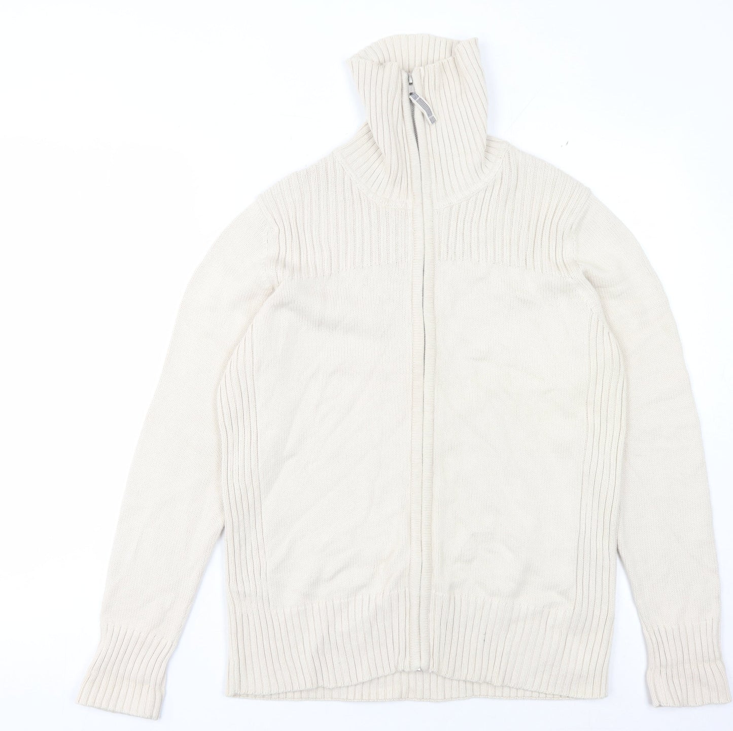 Womens UK Size 18 Marks and Spencer Beige Full Zip Jumper