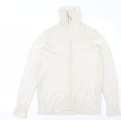 Womens UK Size 18 Marks and Spencer Beige Full Zip Jumper