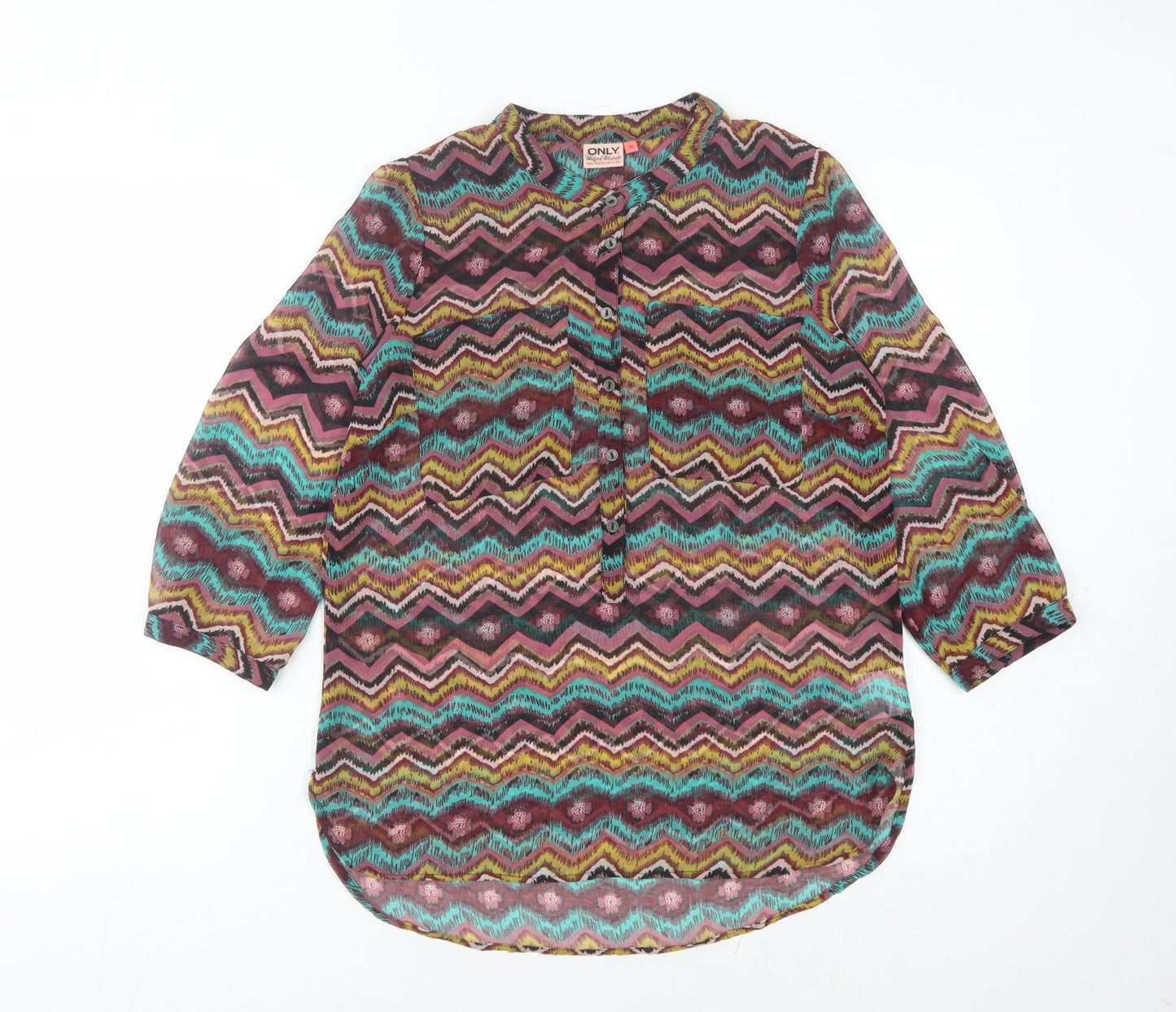 Womens UK Size 8 Only Multicoloured Basic Blouse