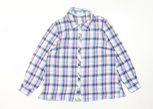 EWM Women's Multicoloured Plaid Button-Up Shirt Size 16