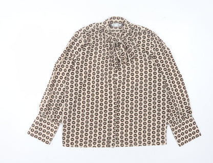 Womens UK Size 10 Topshop Beige Basic Blouse
