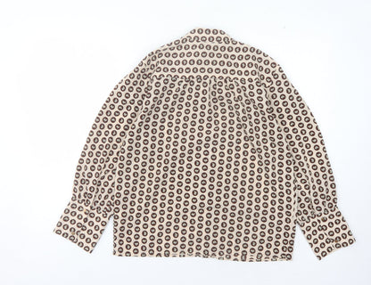 Womens UK Size 10 Topshop Beige Basic Blouse