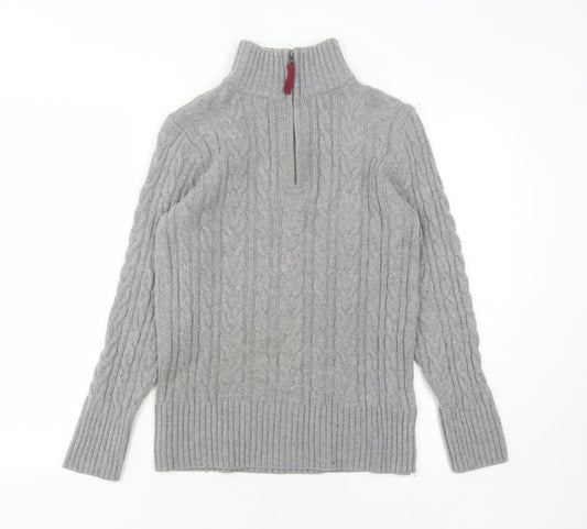 Woolovers Men's Grey Cable-Knit Pullover Jumper S