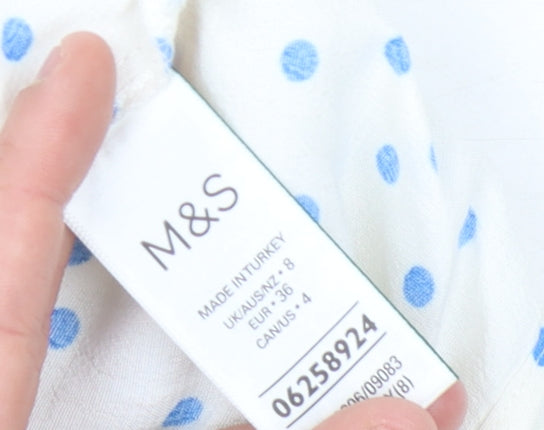 Womens UK Size 8 Marks and Spencer White Basic Blouse