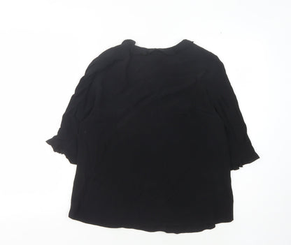 Marks & Spencer Women's Black Blouse, Size 8, Casual, Viscose