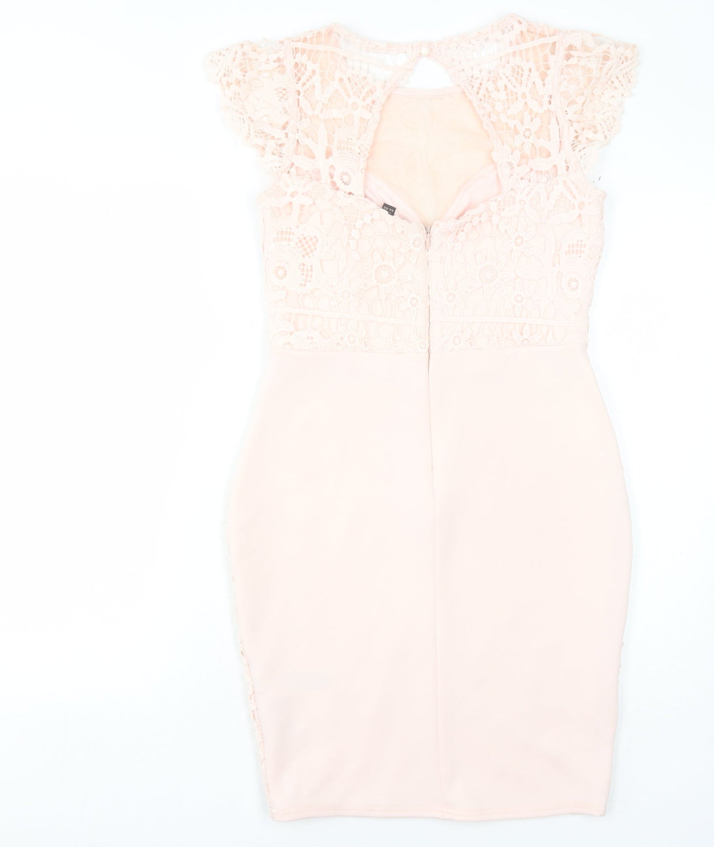 Lipsy London Women's Pink Lace Sheath Dress Size 12