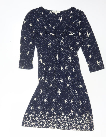 Fat Face Women's Blue Animal Print Dress Size 10