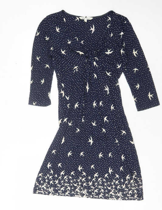 Fat Face Women's Blue Animal Print Dress Size 10