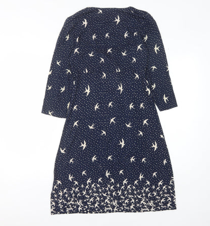 Fat Face Women's Blue Animal Print Dress Size 10