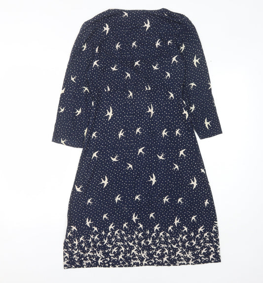 Fat Face Women's Blue Animal Print Dress Size 10