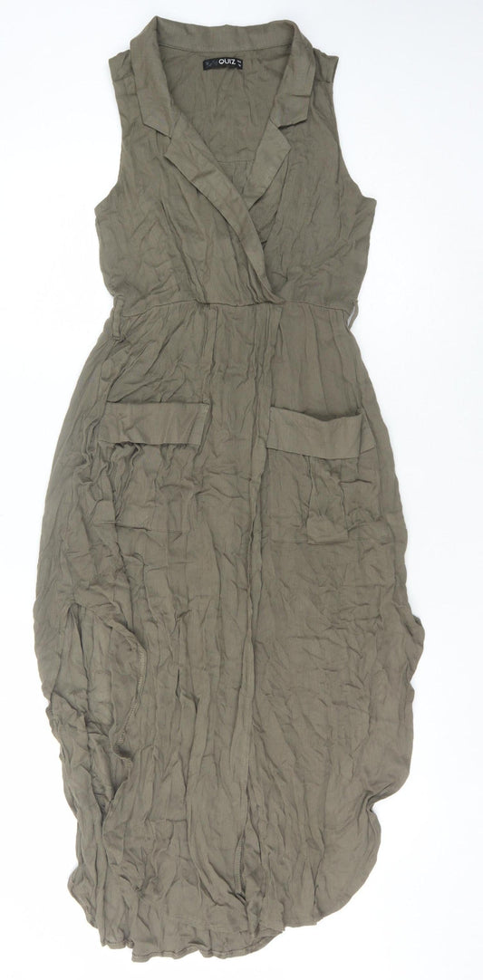 Quiz Women’s Brown Sleeveless Dress Size 8