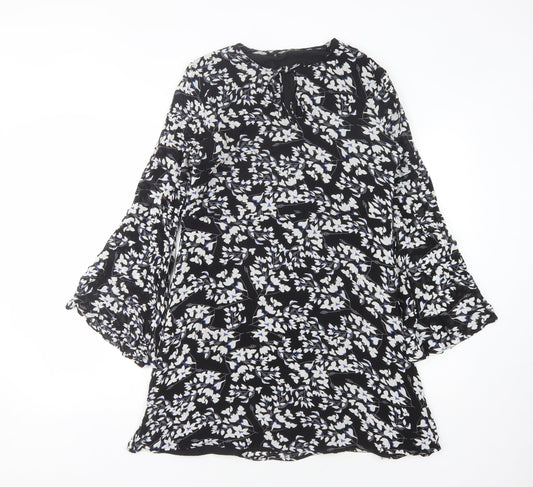 Mango Women's Black Floral XL Dress