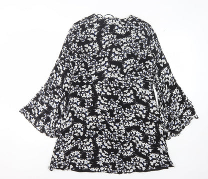 Mango Women's Black Floral XL Dress