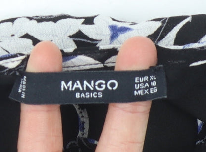 Mango Women's Black Floral XL Dress