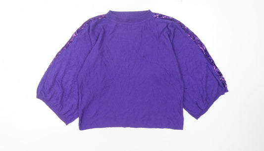 Karen Millen Women's Purple Sequin Jumper M