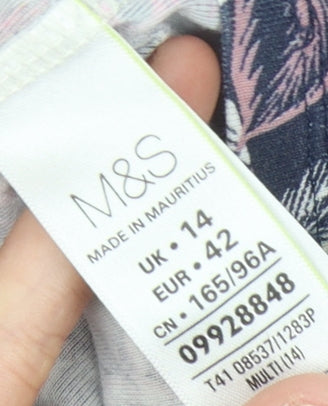 Womens UK Size 14 Marks and Spencer Multicoloured Basic T-Shirt