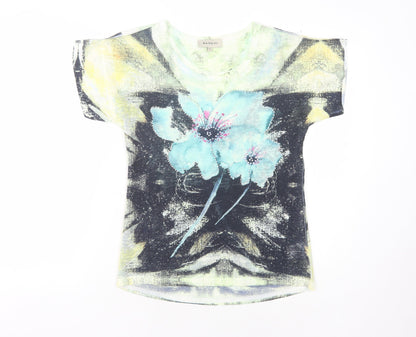 Womens UK Size S BASSINI Multicoloured Basic T-Shirt
