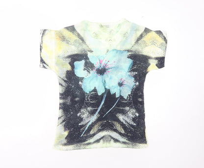 Womens UK Size S BASSINI Multicoloured Basic T-Shirt