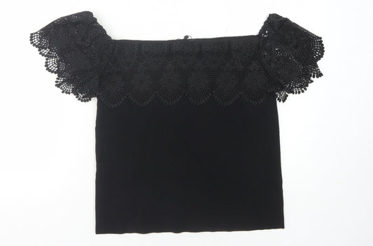 Womens UK Size 16 Lipsy Black Basic Blouse