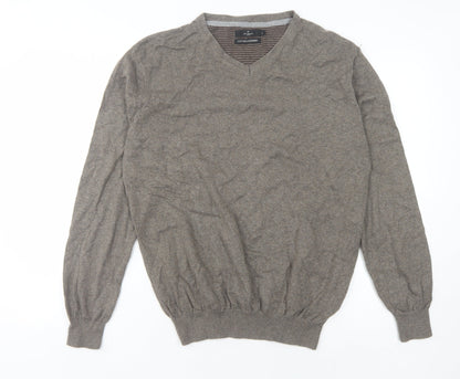 Jeff Banks Men's Brown V-Neck Knit Pullover L