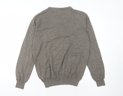 Jeff Banks Men's Brown V-Neck Knit Pullover L