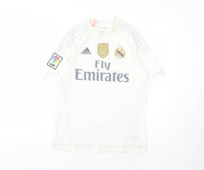 Adidas Boys White Football Jersey - M, Breathable, Sports