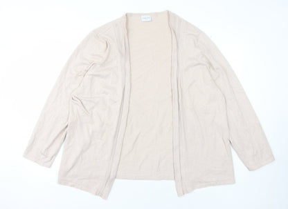 Eastex Women's Beige Open Front Cardigan Size 22, Long Sleeve