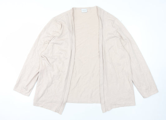Eastex Women's Beige Open Front Cardigan Size 22, Long Sleeve