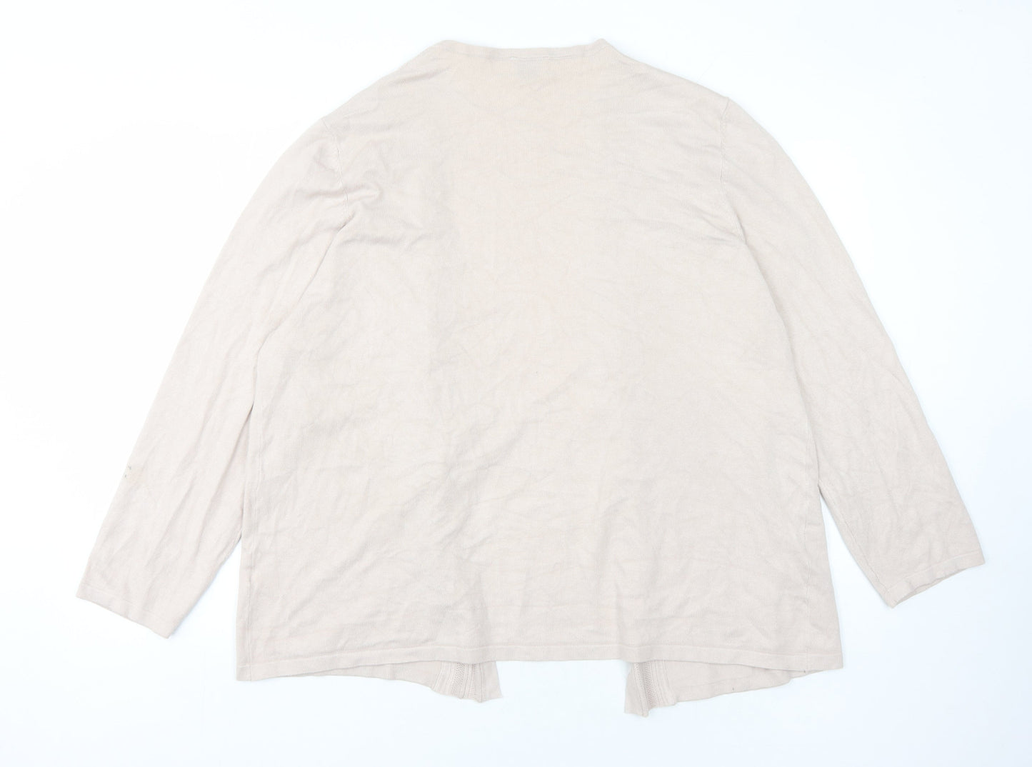 Eastex Women's Beige Open Front Cardigan Size 22, Long Sleeve