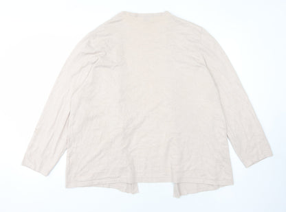 Eastex Women's Beige Open Front Cardigan Size 22, Long Sleeve