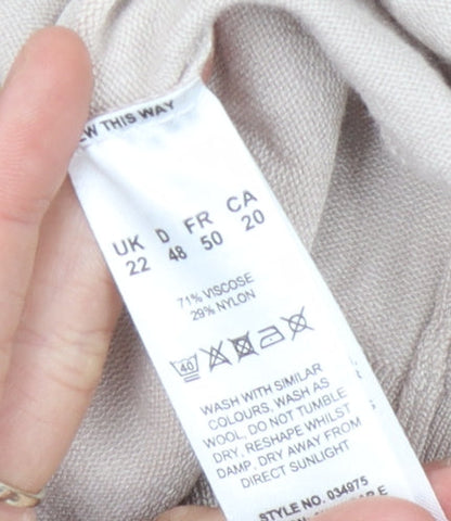 Eastex Women's Beige Open Front Cardigan Size 22, Long Sleeve