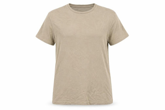 Front view of Zara unisex adults brown short sleeve jumper